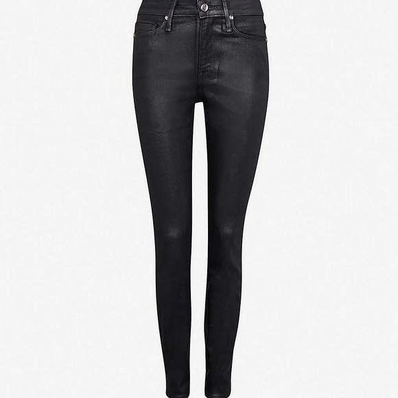 SOLD: Good American Wax Coated Black Jeans - Picture 2 of 6